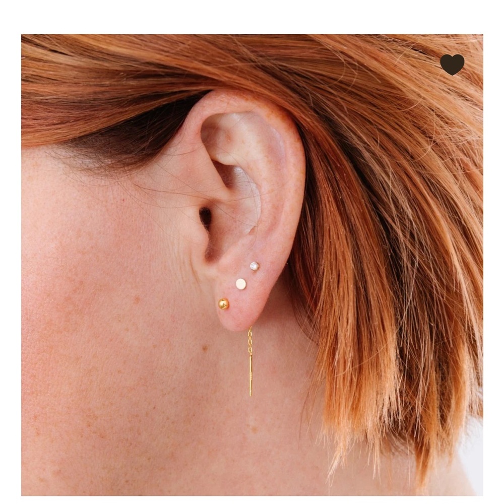 Delicate Silver Threader Earrings - Picture 2 of 2